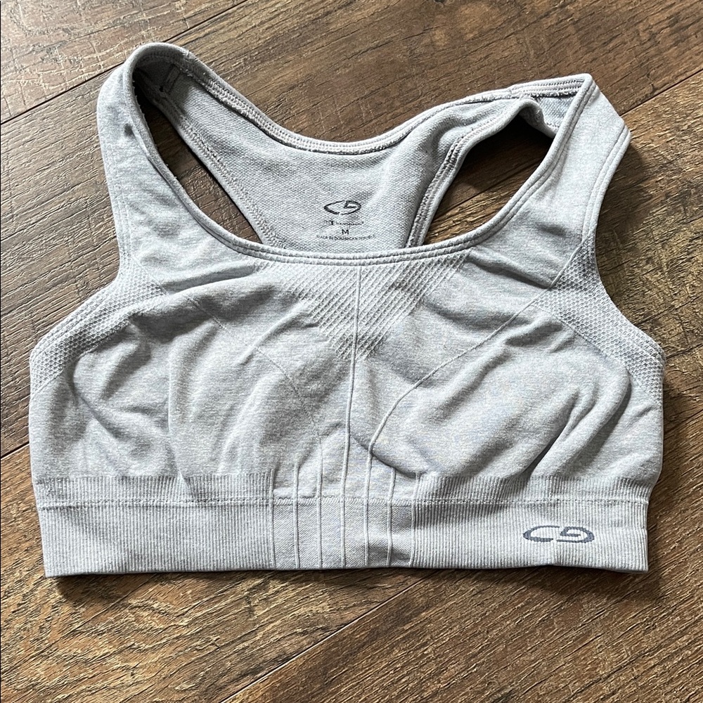Champion Light Gray Seamless Racerback Sports Bra